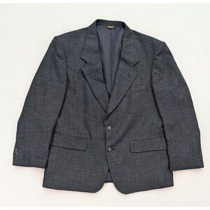 Savane Men's Blue Plaid Blazer Jacket Sport Coat Size 40S
